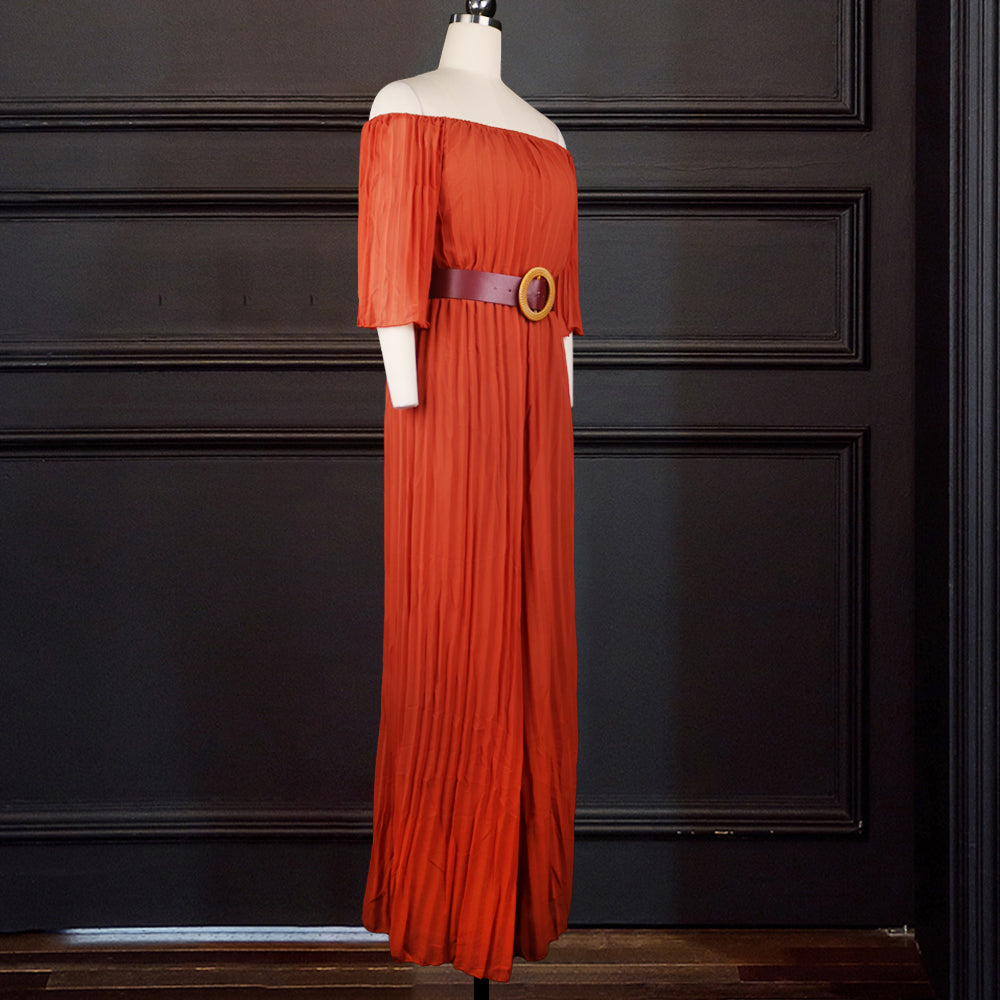 One-Shoulder Pleated Jumpsuit
