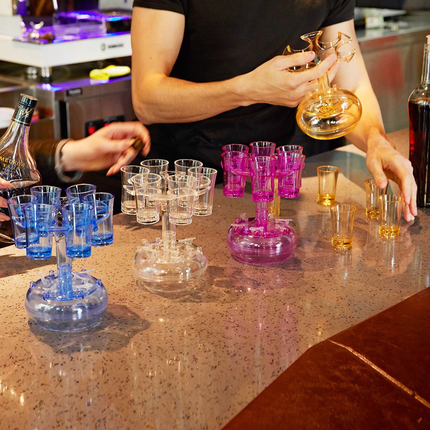 6-Shot Glass Dispenser Rack