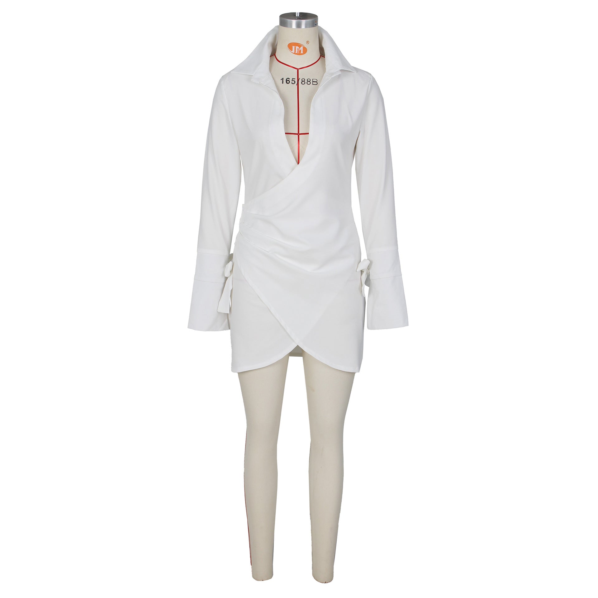 Plunge Mini Shirt Dress