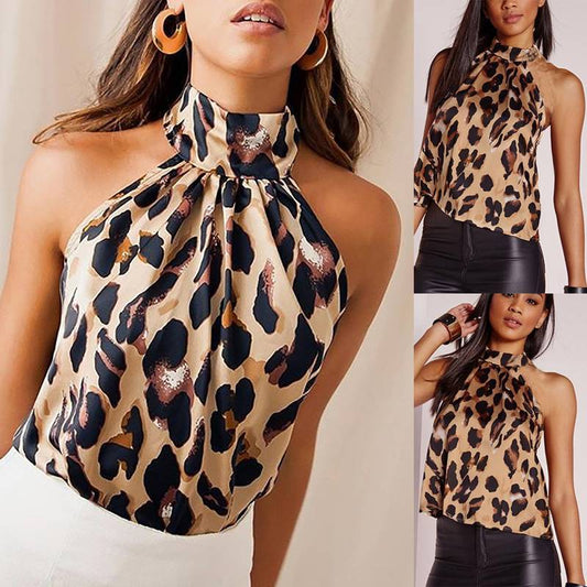 Leopard backless shirt