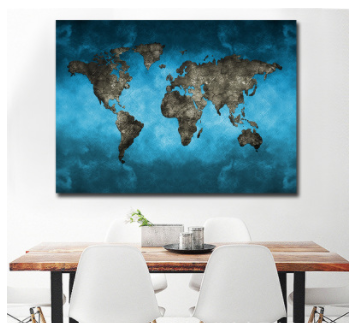 Deep blue abstract oil painting