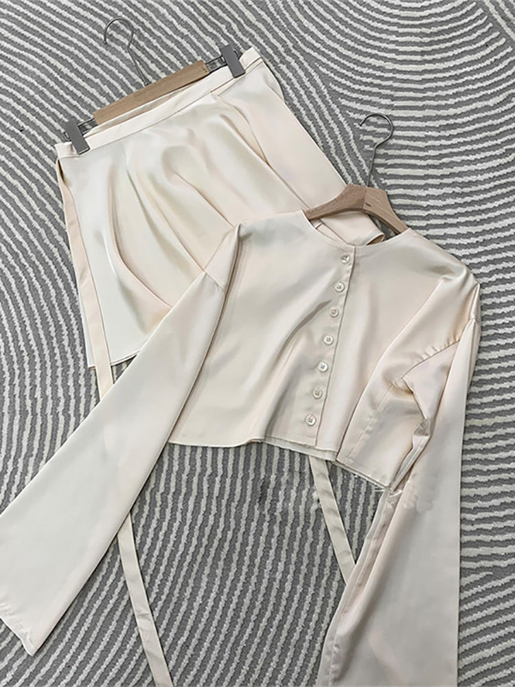 Satin Two Piece Dress