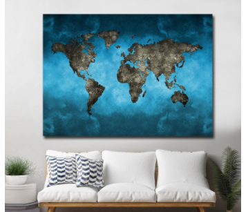 Deep blue abstract oil painting