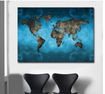 Deep blue abstract oil painting