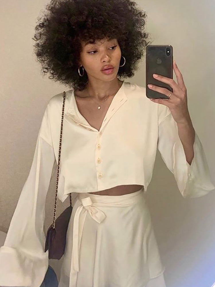 Satin Two Piece Dress