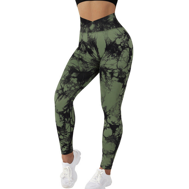 Seamless Tie Dye Push Up Leggings