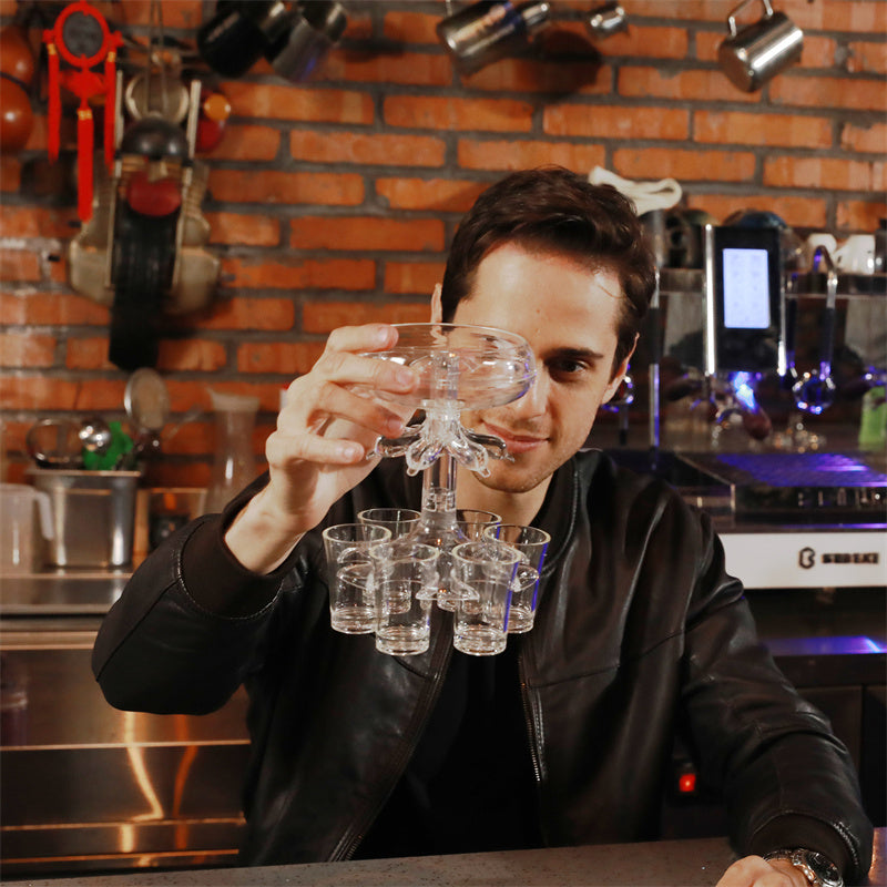 6-Shot Glass Dispenser Rack