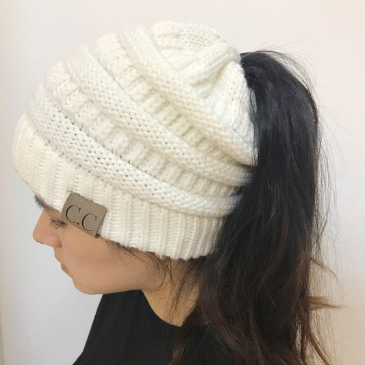 Knitted Ponytail Hat