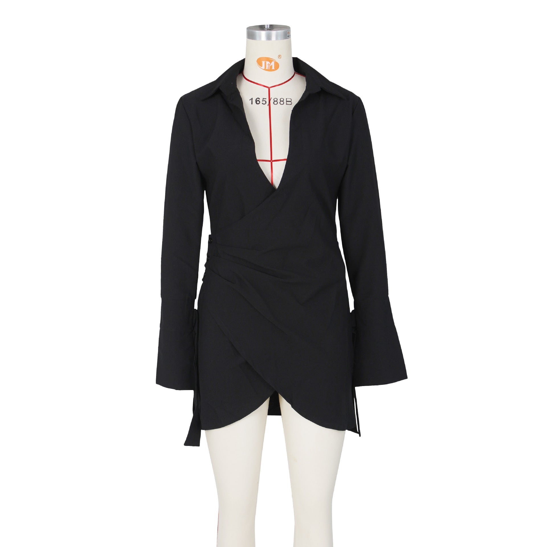 Plunge Mini Shirt Dress