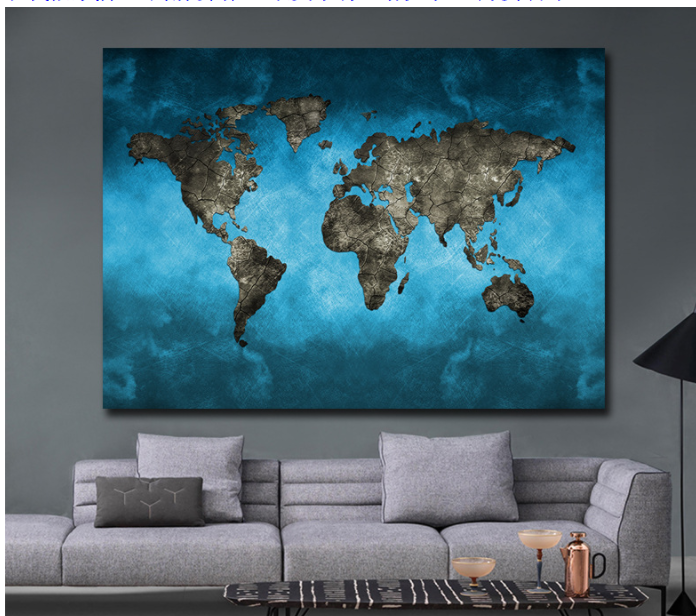 Deep blue abstract oil painting