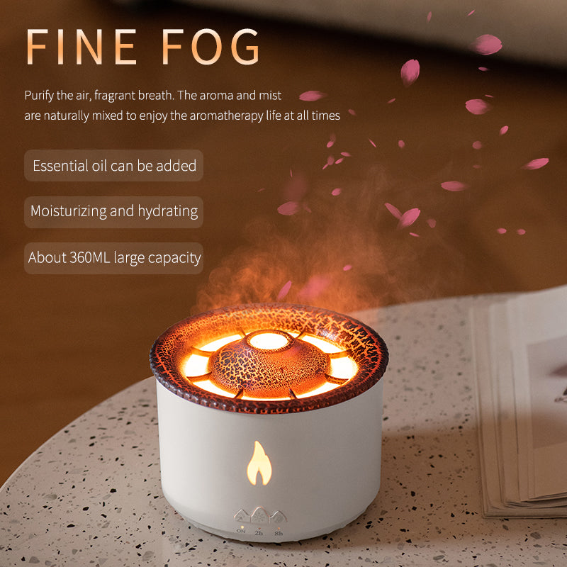 Flame And Blue Volcano Humidifier Air Diffuser