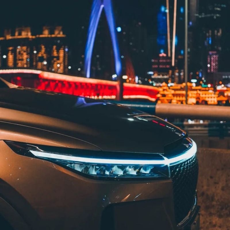 LED Daytime Running Light Scan Starting Car Hood