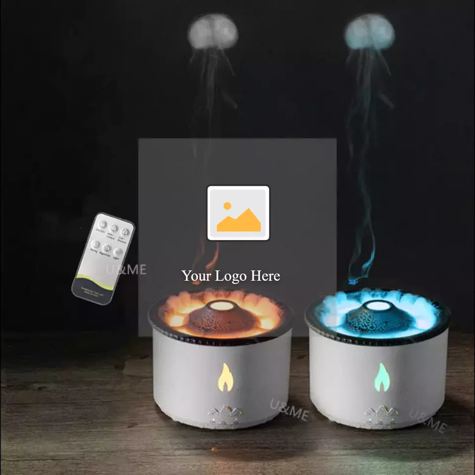 Flame And Blue Volcano Humidifier Air Diffuser