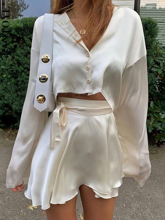 Satin Two Piece Dress