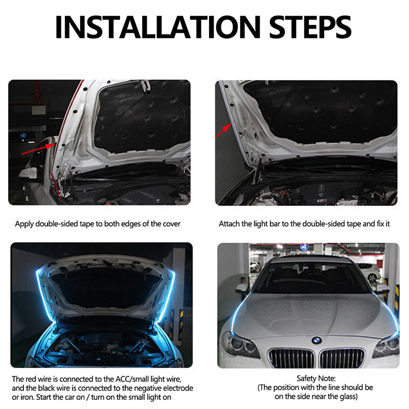 LED Daytime Running Light Scan Starting Car Hood